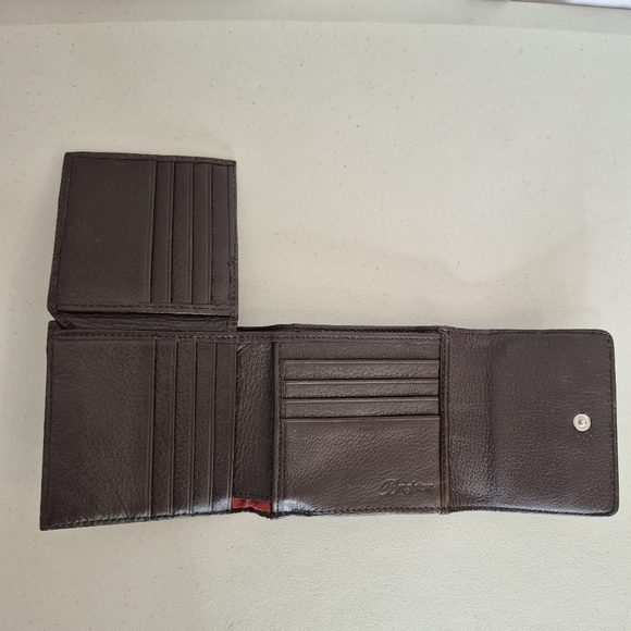 Brighton Women's Vintage Brown Leather Croc Embossed Tri-Fold Organizer Wallet - Picture 5 of 14